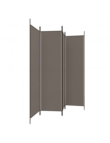 Divisorio a 4 Pannelli Antracite 200x220 cm Tessuto