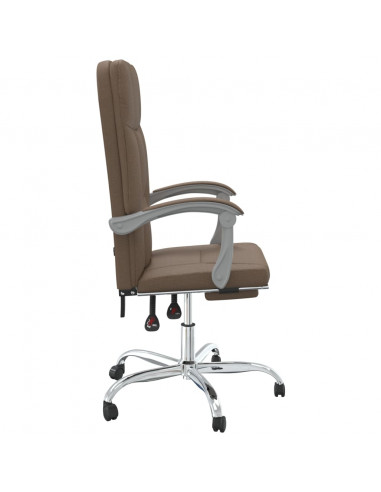 Poltrona da Ufficio Reclinabile Marrone in Tessuto