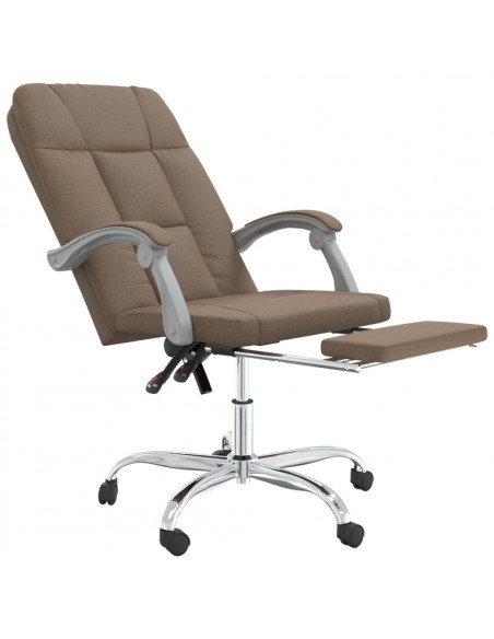 Poltrona da Ufficio Reclinabile Marrone in Tessuto