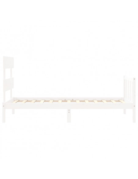 Giroletto con Testiera Bianco 100x200 cm in Legno Massello