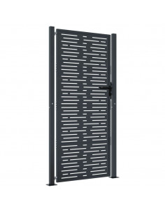 Cancello Giardino Antracite 105x180 cm Acciaio Design Quadrato