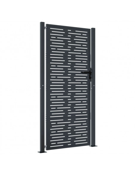Cancello Giardino Antracite 105x180 cm Acciaio Design Quadrato