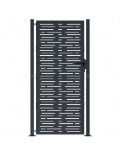 Cancello Giardino Antracite 105x180 cm Acciaio Design Quadrato 2