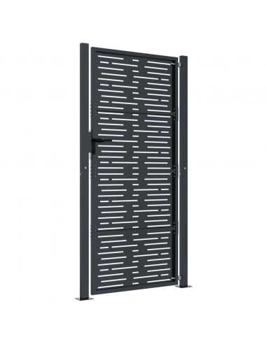 Cancello Giardino Antracite 105x180 cm Acciaio Design Quadrato