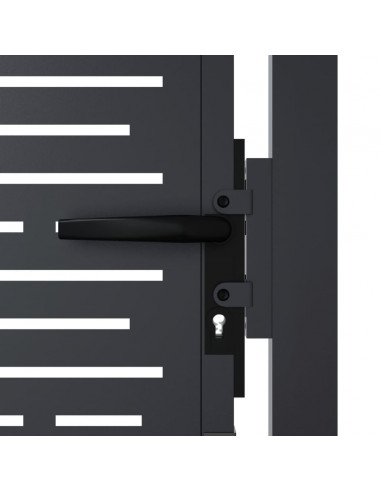 Cancello Giardino Antracite 105x180 cm Acciaio Design Quadrato