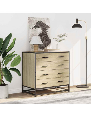 Cassettiera Rovere Sonoma 70x41x70 cm in Legno Multistrato