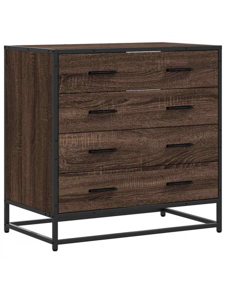 Cassettiera Rovere Marrone 70x41x70 cm in Legno Multistrato