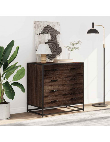 Cassettiera Rovere Marrone 70x41x70 cm in Legno Multistrato