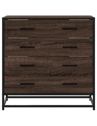 Cassettiera Rovere Marrone 70x41x70 cm in Legno Multistrato