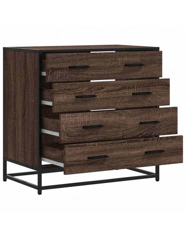 Cassettiera Rovere Marrone 70x41x70 cm in Legno Multistrato