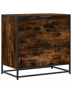 Cassettiera Rovere Fumo 70x41x70 cm in Legno Multistrato