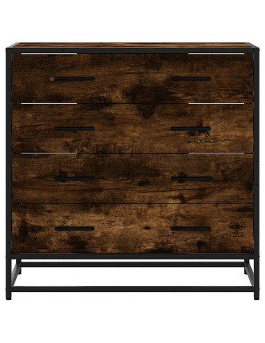 Cassettiera Rovere Fumo 70x41x70 cm in Legno Multistrato