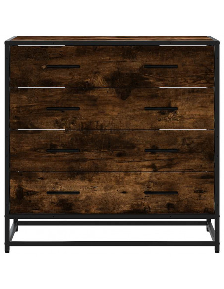 Cassettiera Rovere Fumo 70x41x70 cm in Legno Multistrato