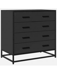 Cassettiera Nera 70x41x70 cm in Legno Multistrato