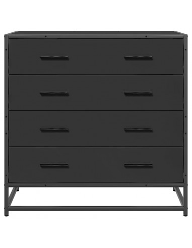 Cassettiera Nera 70x41x70 cm in Legno Multistrato