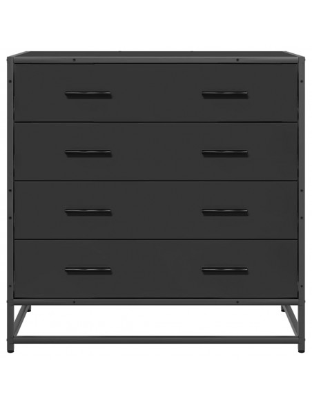 Cassettiera Nera 70x41x70 cm in Legno Multistrato