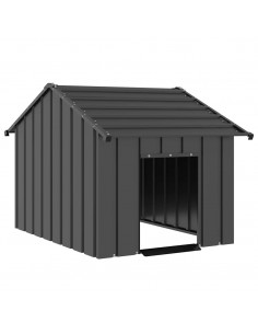 Casetta per Cani con Tetto 83x130x85 cm Acciaio Zincato
