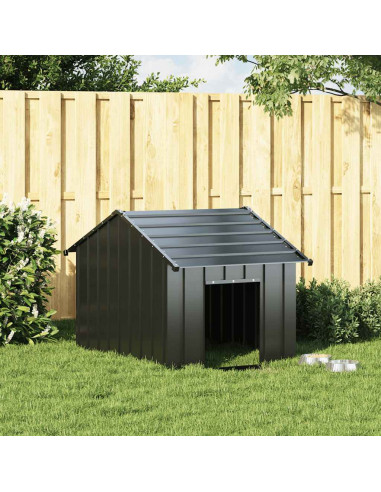 Casetta per Cani con Tetto 83x130x85 cm Acciaio Zincato