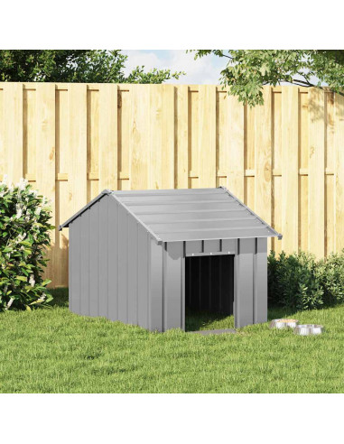 Casetta per Cani con Tetto 83x130x85 cm Acciaio Zincato