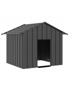 Casetta per Cani con Tetto 131x101x102 cm Acciaio Zincato