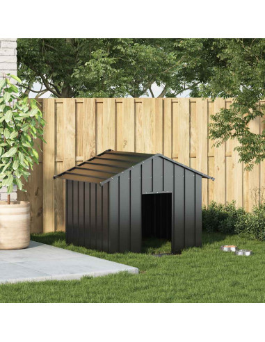 Casetta per Cani con Tetto 131x101x102 cm Acciaio Zincato