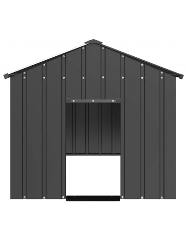 Casetta per Cani con Tetto 114x202x101 cm Acciaio Zincato