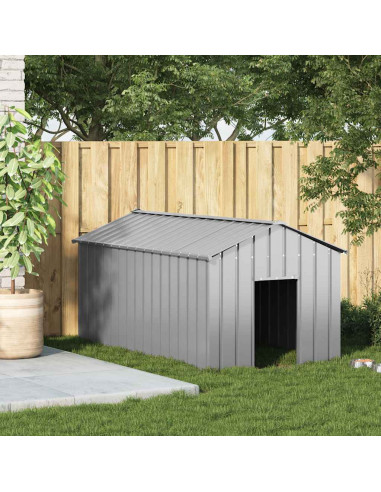 Casetta per Cani con Tetto 114x202x101 cm Acciaio Zincato