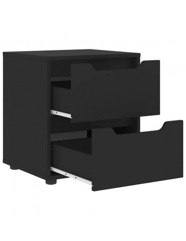 Comodino VISNES Nero 45x40x50 cm in Legno Multistrato