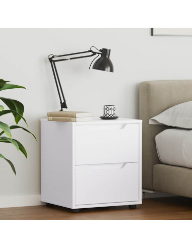 Comodino VISNES Bianco 45x40x50 cm in Legno Multistrato