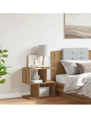 Comodino Rovere Artigianale 50x30x51,5 cm in Legno Multistrato