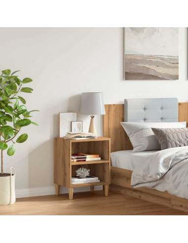 Comodino Rovere Artigianale 40x30x50 cm in Legno Multistrato