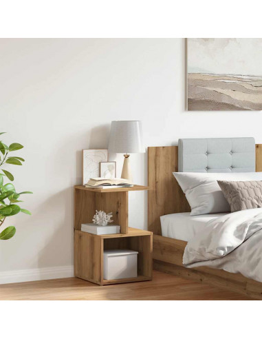 Comodino Rovere Artigianale 35x35x55 cm in Legno Multistrato