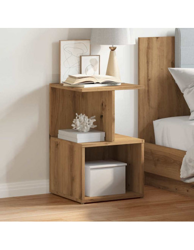 Comodino Rovere Artigianale 35x35x55 cm in Legno Multistrato