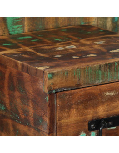 Comodino Multicolore 60x32x80 cm in Legno Massello Recupero