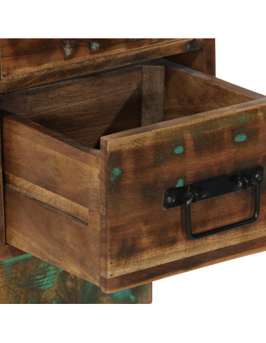 Comodino Multicolore 60x32x80 cm in Legno Massello Recupero