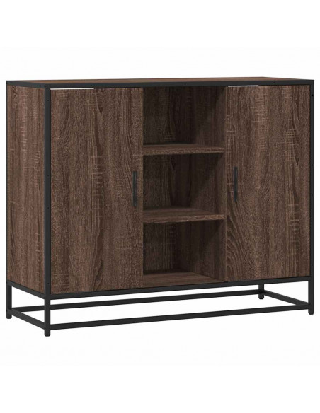 Credenza Rovere Marrone 92x35x76 cm in Legno Multistrato