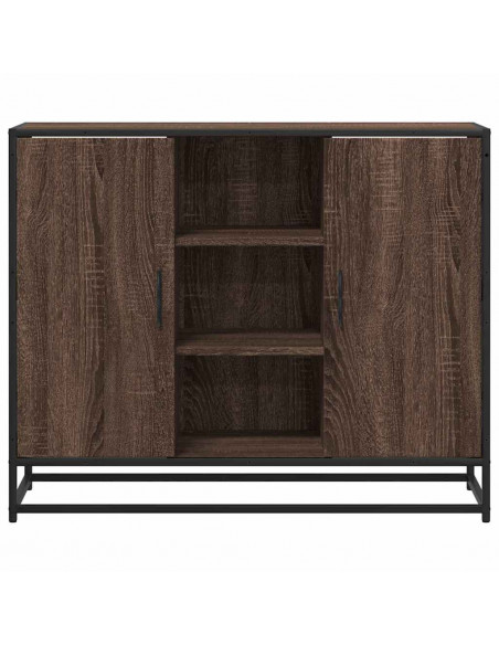 Credenza Rovere Marrone 92x35x76 cm in Legno Multistrato