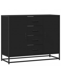 Credenza Nera 92x35x76 cm in Legno Multistrato