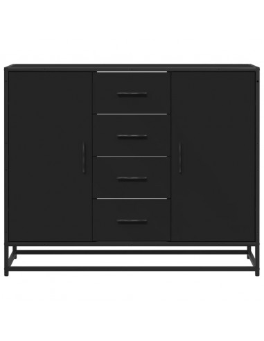 Credenza Nera 92x35x76 cm in Legno Multistrato