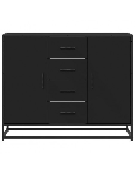 Credenza Nera 92x35x76 cm in Legno Multistrato