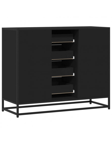 Credenza Nera 92x35x76 cm in Legno Multistrato