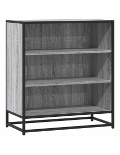 Credenza Grigio Sonoma 68x35x76 cm in Truciolato e Metallo