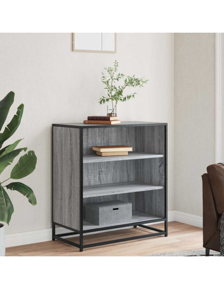 Credenza Grigio Sonoma 68x35x76 cm in Truciolato e Metallo