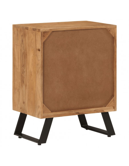 Credenza con 2 Ante 55x36x72 cm in Legno Massello di Acacia