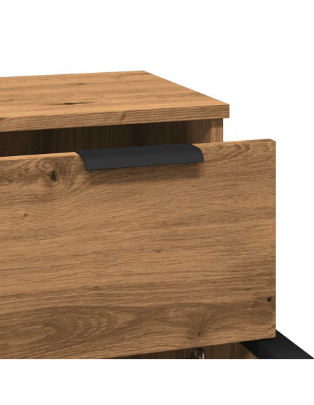 Credenze 2 pz Rovere Artigianale 30x30x70 cm Legno Multistrato