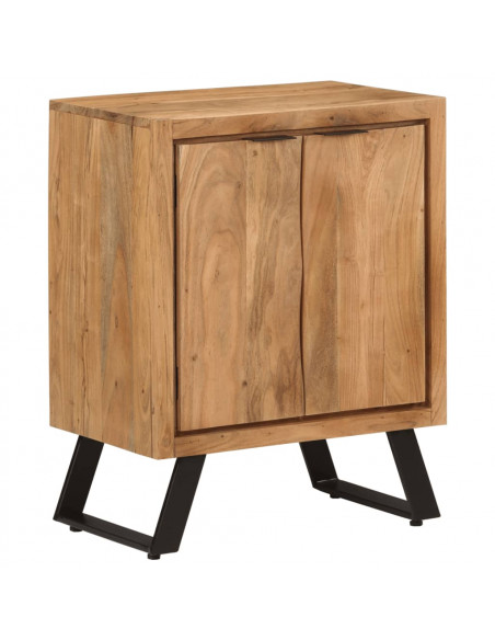 Credenza con 2 Ante 55x36x72 cm in Legno Massello di Acacia
