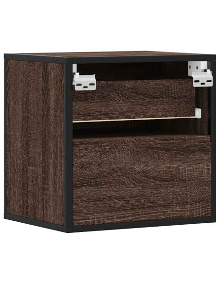 Comodino a Muro Rovere Marrone 40x31x39,5 cm