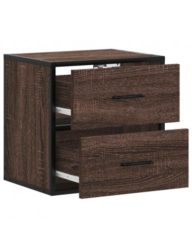 Comodino a Muro Rovere Marrone 40x31x39,5 cm
