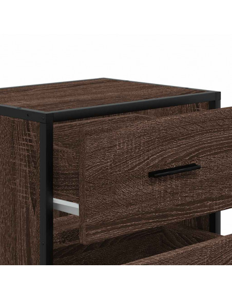 Comodino a Muro Rovere Marrone 40x31x39,5 cm