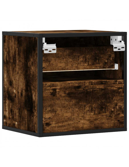 Comodino a Muro Rovere Fumo 40x31x39,5 cm